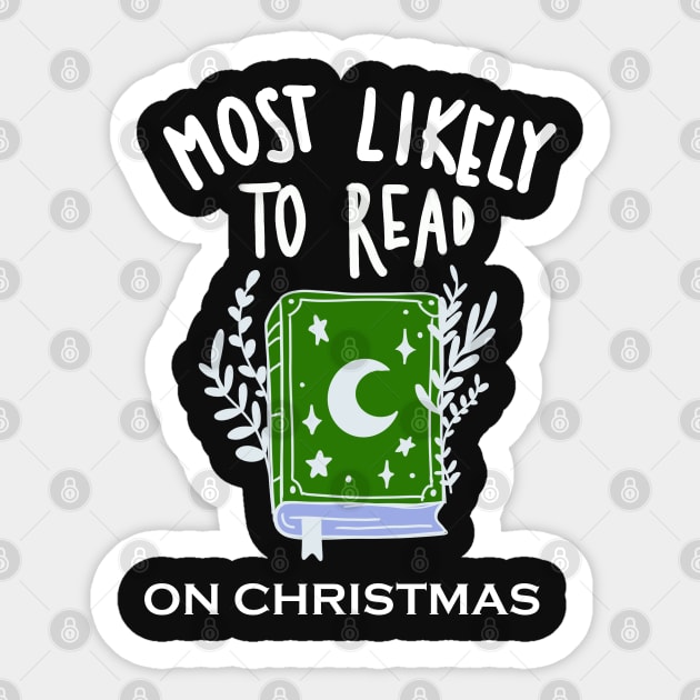 Most Likely To Read On Christmas Sticker by ISFdraw